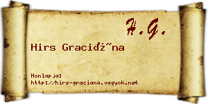 Hirs Graciána névjegykártya